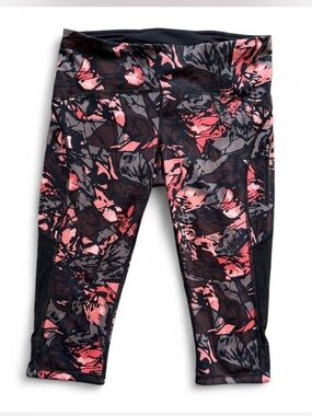 Lululemon Sun Runner Crop Leggings Pinks Md Black Size 8 Activewear Mesh Panel